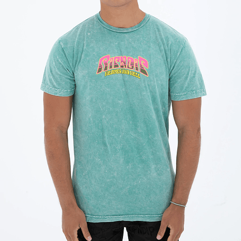 Heaven And Heck Battle Tee (Teal Mineral Wash)