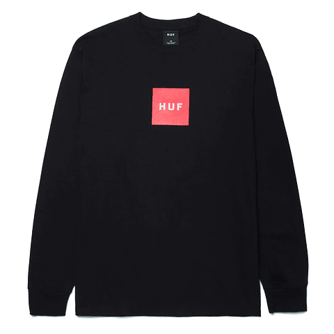 ESSENTIALS BOX LOGO LONG SLEEVE T-SHIRT BLACK