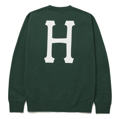 ESSENTIALS CLASSIC H CREW FOREST GREEN
