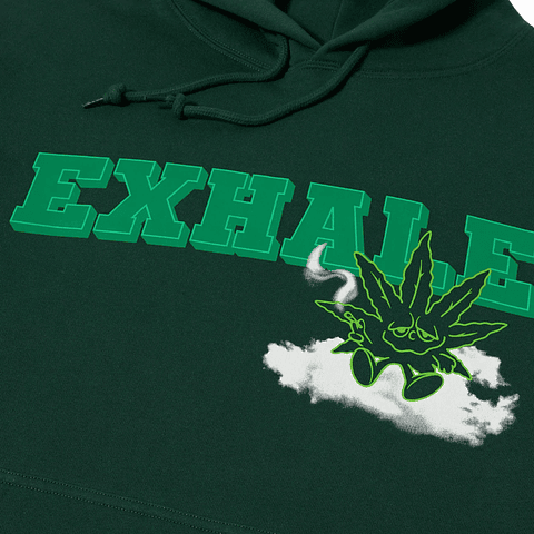 EXHALE BUDDY PULLOVER HOODIE FOREST GREEN