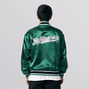 CRACKERJACK SATIN BASEBALL JACKET FOREST GREEN