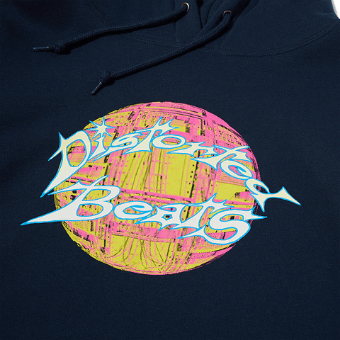 DISTORTED PULLOVER HOODIE NAVY