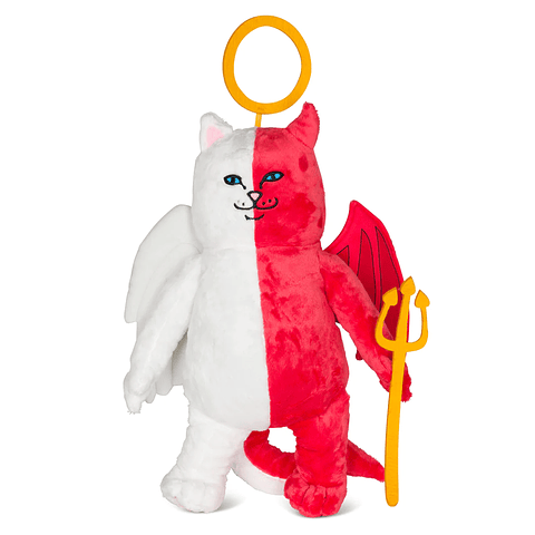 HEAVEN AND HELL PLUSH KEYCHAIN (WHITE/RED)