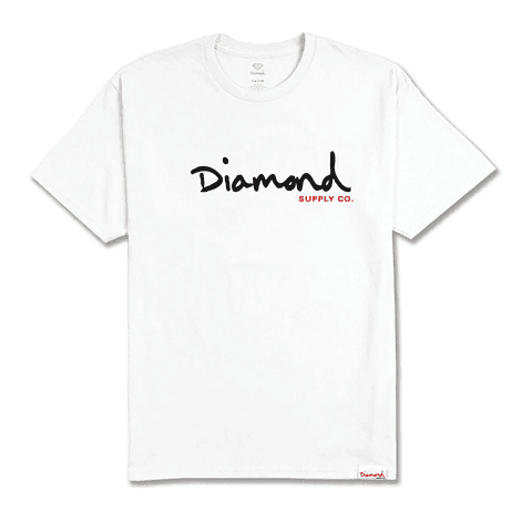 DIAMOND SCRIPT TEE WHITE