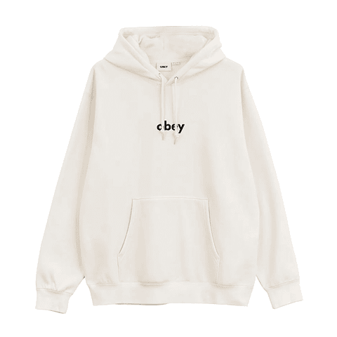 OBEY LOWER CASE HEAVYWEIGHT HOOD UNBLEACHED