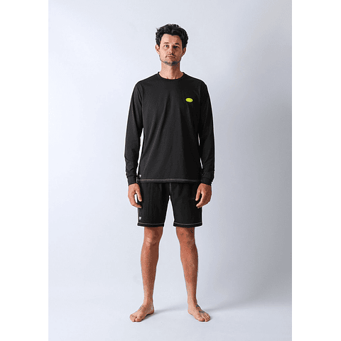 RIVVIA / VV DOME LS SPORTS T-SHIRT BLACK WHITE