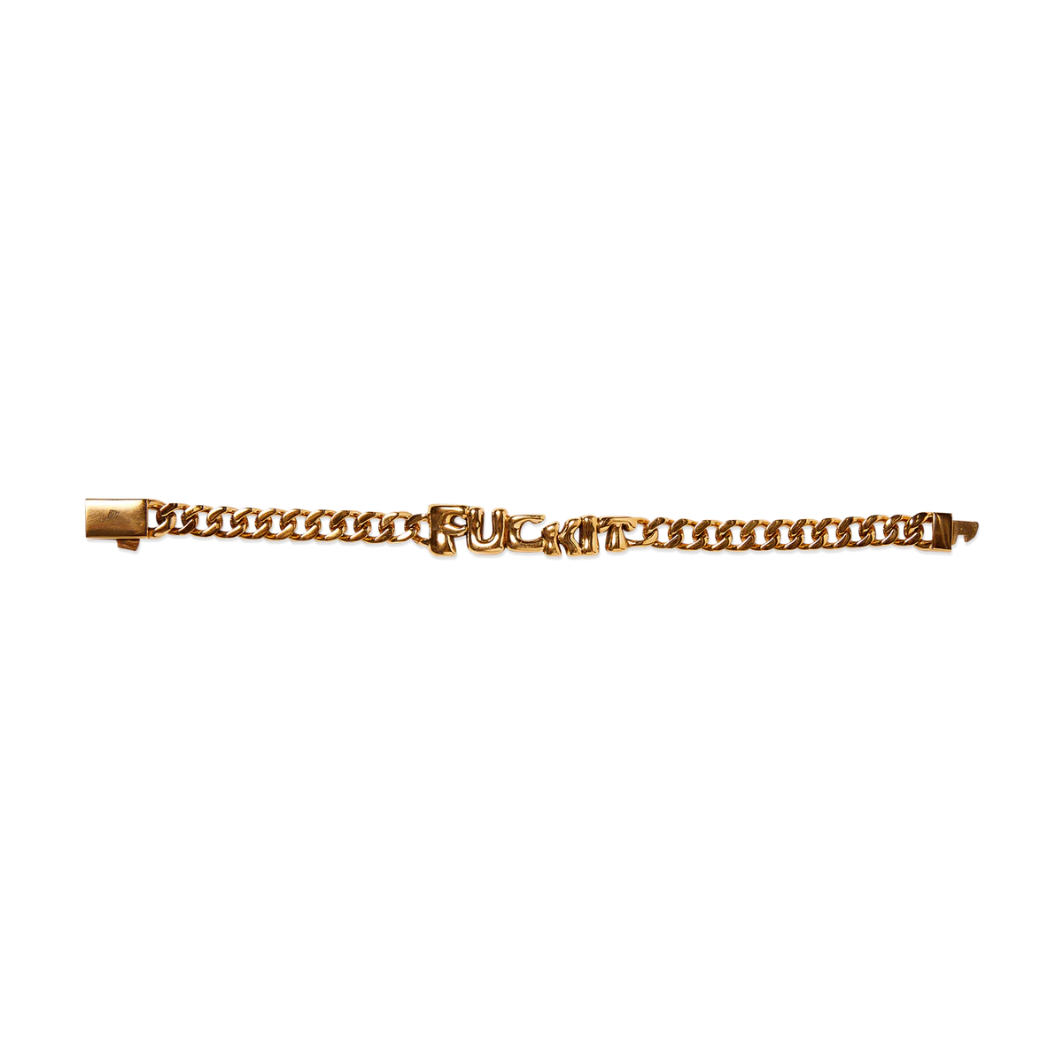 Fuck It Warped Id Bracelet Gold