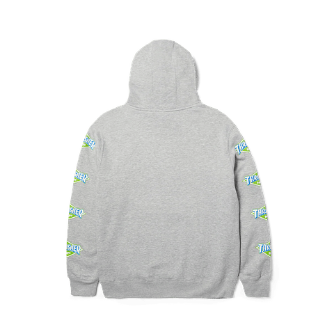 HUF x Thrasher Logo Hoodie Heather Grey