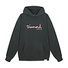DIAMOND HOODIE - OG SCRIPT LOGO - WASHED BLACK