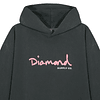 DIAMOND HOODIE - OG SCRIPT LOGO - WASHED BLACK