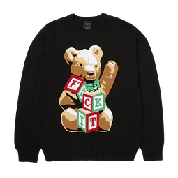 Gift Bear Intarsia Sweater Black