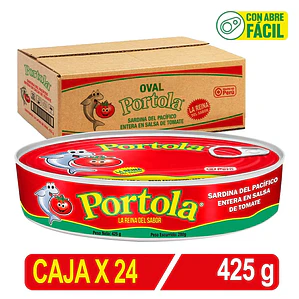 OVAL Portola Sardina del pacifico en Salsa de Tomate 425GR x 24UNI