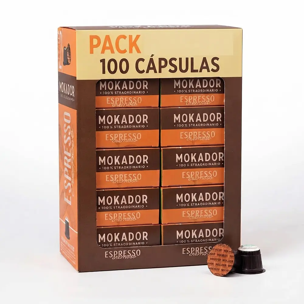 Cápsulas de Café Mokador Cremoso para Nespresso, Caja de 100