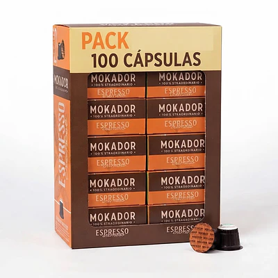 Cápsulas de Café Mokador Cremoso para Nespresso, Caja de 100
