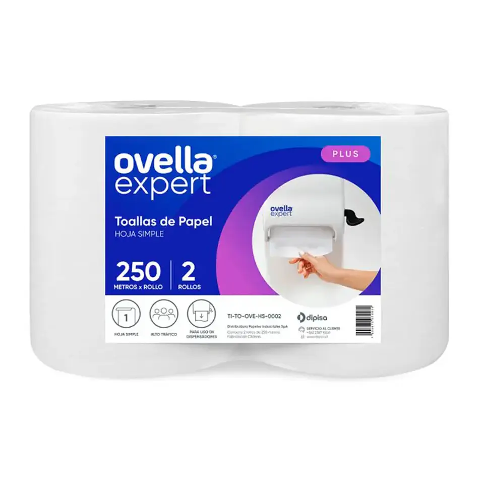 Toalla de papel OVELLA EXPERT 2x250 metros 1