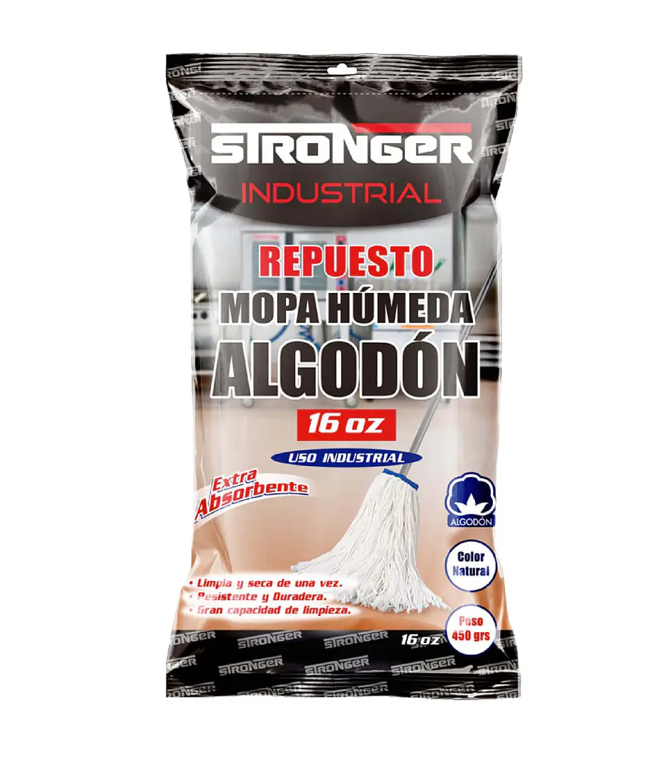 Mopa húmeda STRONGER algodón 16 oz 1