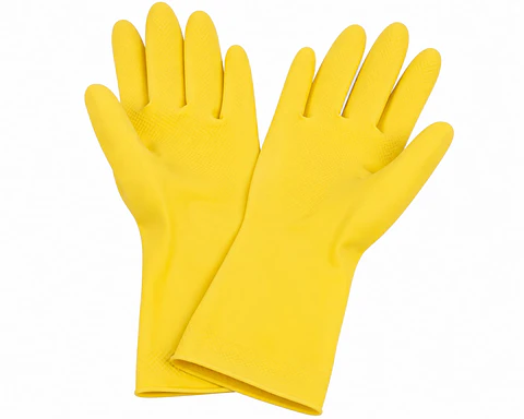 Guante de látex multiuso amarillo S-M-L