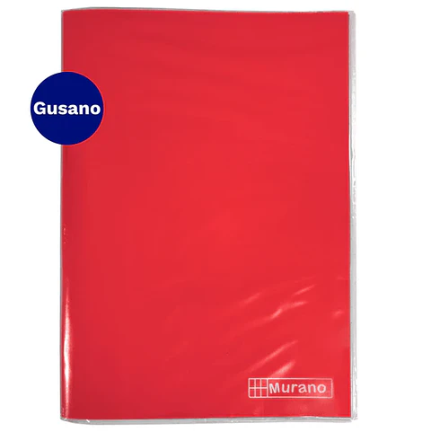 Carpeta plastificada roja oficio con gusano plástico MURANO