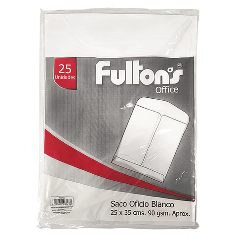SOBRE SACO OFICIO BLANCO 90GR FULTONS