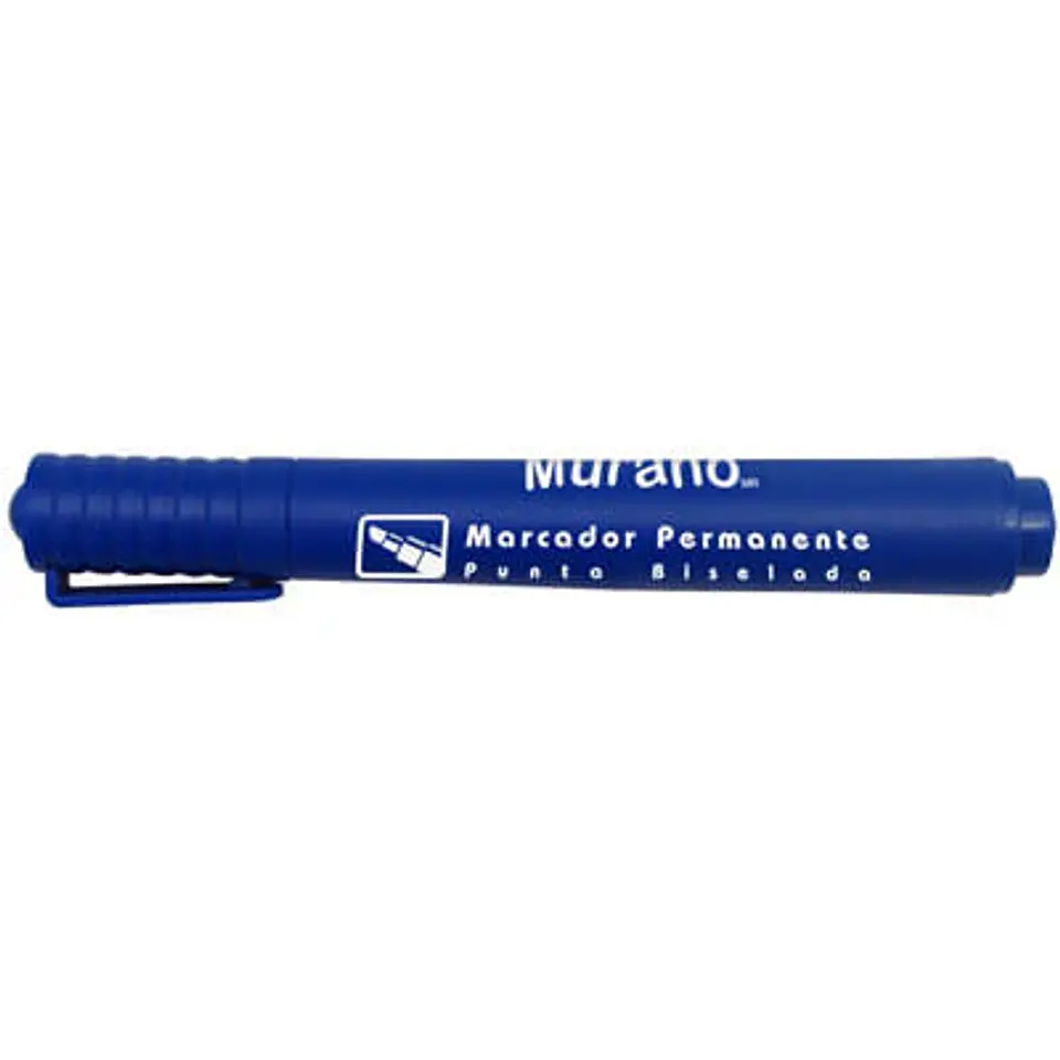 MARCADOR PERMANENTE DESECHABLE PUNTA BISELADA AZUL MURANO 1