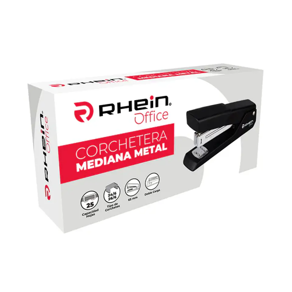 Corchetera mediana RHEIN metal negra 25 hojas 1