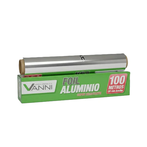 Papel aluminio alimentos rollo 100 Metros