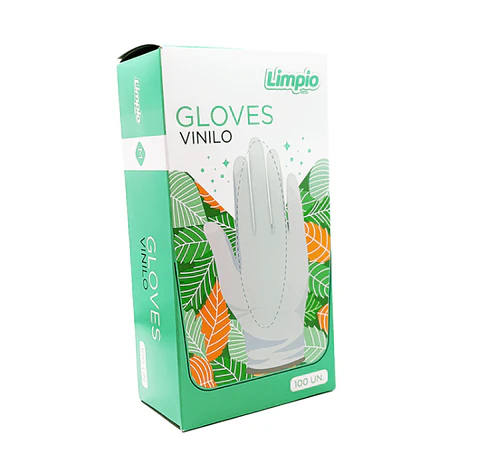 Guante vinilo sin polvo caja 100und talla S M L