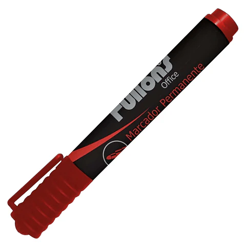 Marcador permanente rojo punta redonda FULTONS
