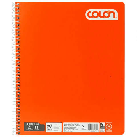 Cuaderno universitario 100 hojas colores surtidos COLON 