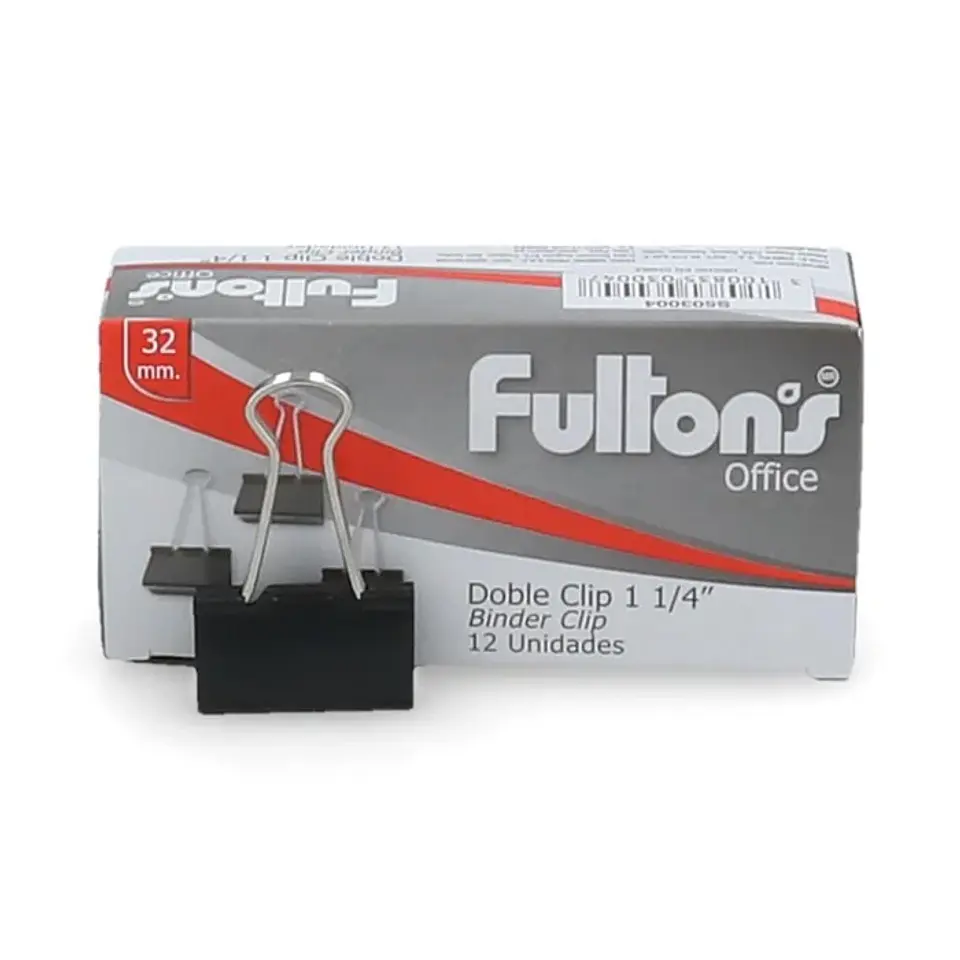 Clip doble 32mm 1 1/4 12 unidades FULTONS 1
