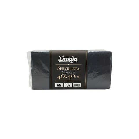Servilleta Papel Tissue 40x40 Negra LIMPIO