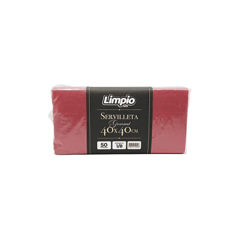 Servilleta Papel Tissue 40x40 Burdeo LIMPIO