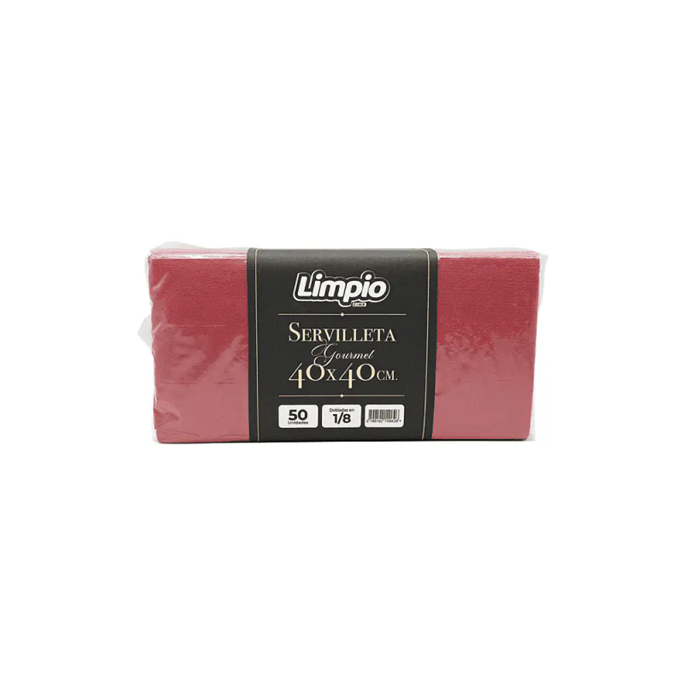 Servilleta Papel Tissue 40x40 Burdeo LIMPIO 1