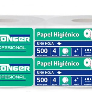 Papel higiénico Stronger 500 m x 4 rollos