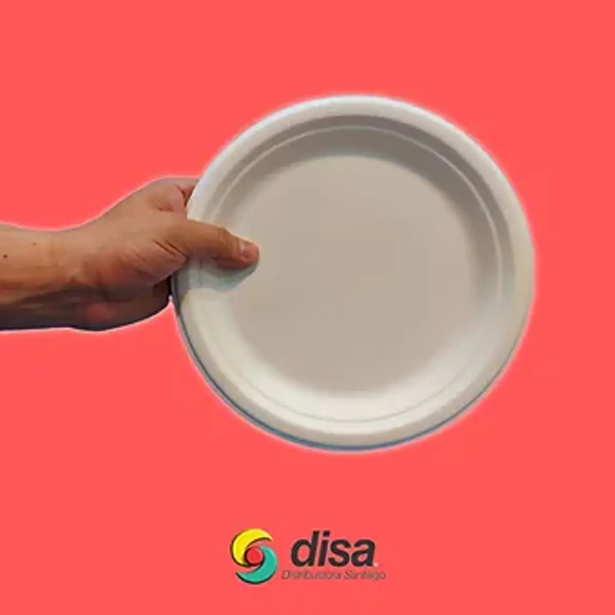 PLATO BIODEGRADABLE BAGASSE 22 CM ( 50 unidades) | DISA 2021 SpA