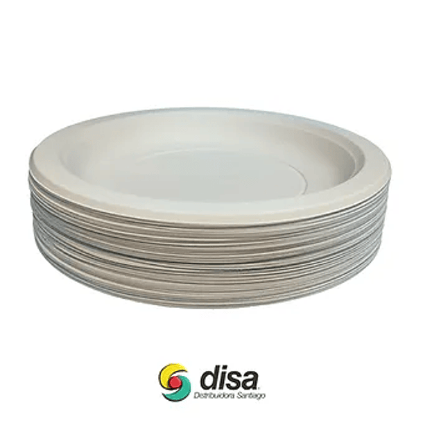 PLATO BIODEGRADABLE BEIGE 18 CM (50 UNIDADES) 2