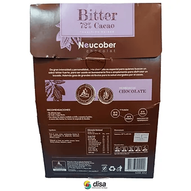 MONEDAS CHOCOLATE BITTER 72% CACAO 2
