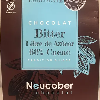 Chocolate Neucober Bitter 60% Cacao Sin Azúcar Sin Gluten