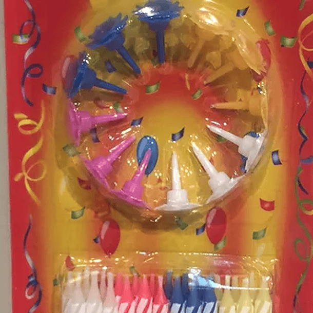 SET VELAS RAYAS 24 UNIDADES CHICA