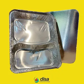 ENVASE ALUMINIO 2 DIVISIONES
