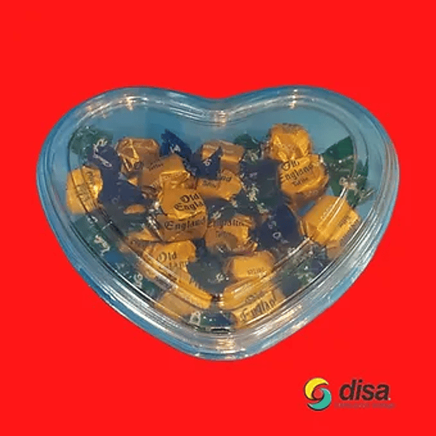 ENVASE CORAZON 16.5 x 14,5 x 3.3cm ( Dimensión externa)  1
