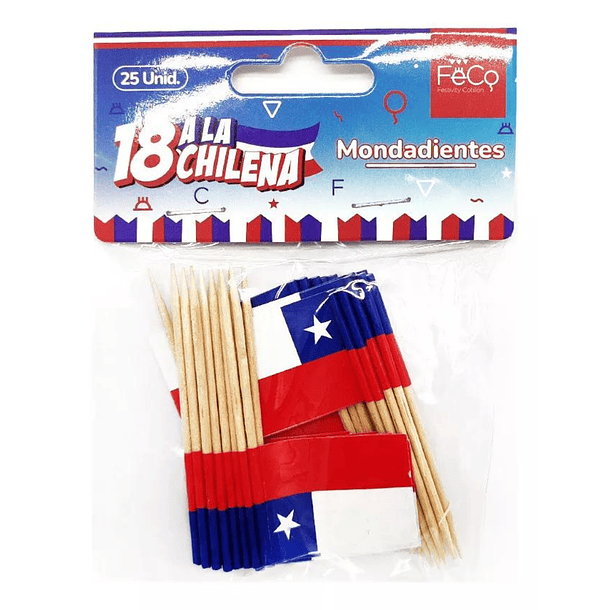 MONDADIENTES FIESTAS PATRIAS BOLSA DE 24 UNIDADES 1