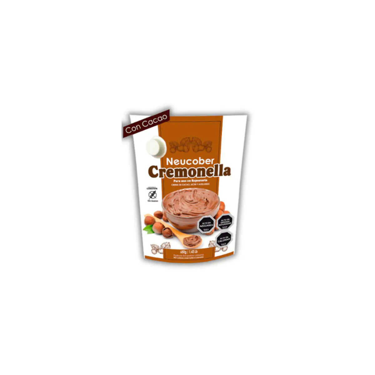 Cremonella Sin Azúcar Crema de Cacao y Avellanas Neucober 650 gr. 650 gr.