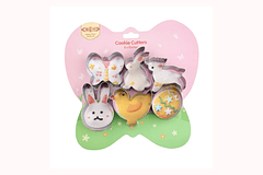 SET DE 6 CORTADORES CONEJO PASCUA - MARIPOSA - POLLITO - HUEVO