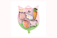 SET DE 5 CORTADORES CONEJO PASCUA - TULIPAN - ZANAHORIA - HUEVO - MARIPOSA