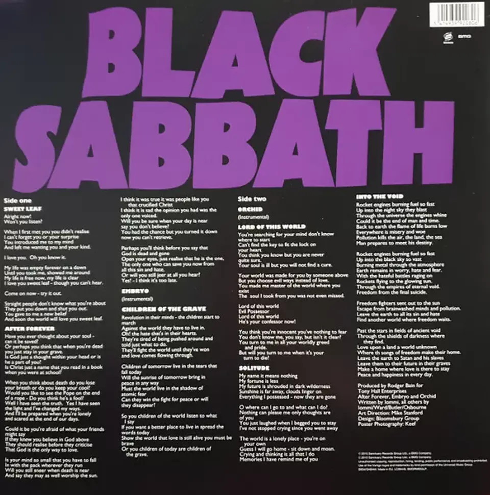 Master Of Reality (180g / Remastered) - Black Sabbath (Disco de Vinilo) 2