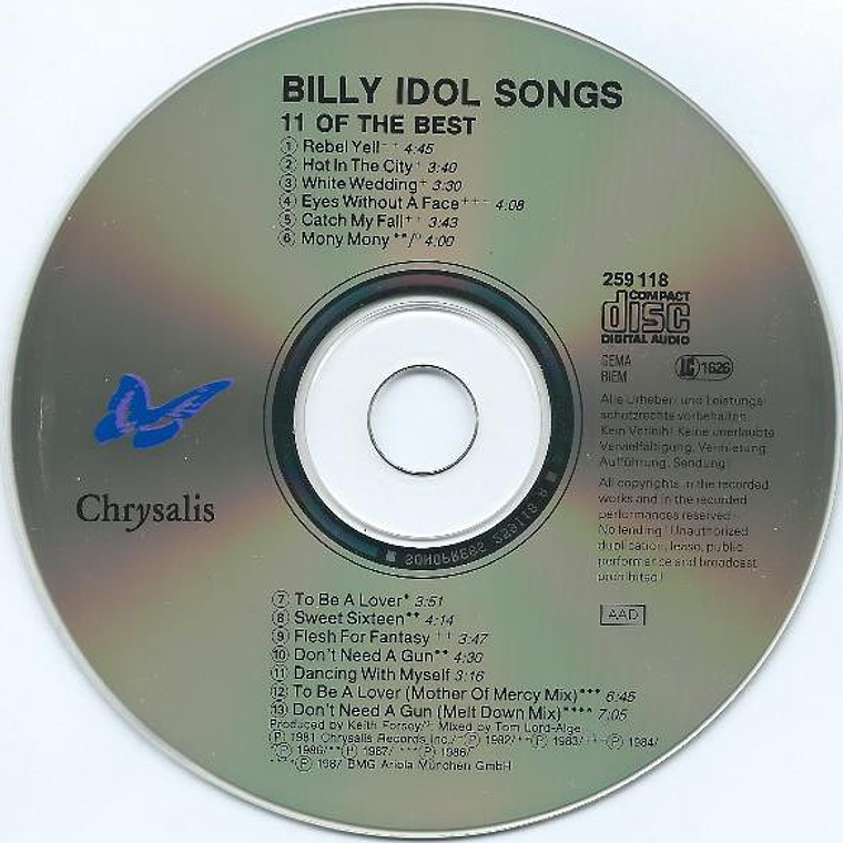 Billy Idol - Idol Songs • 11 Of The Best 3