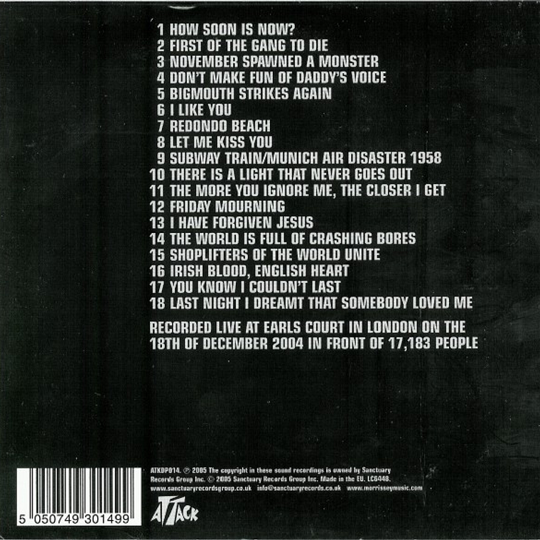 Morrissey - Live At Earls Court 2