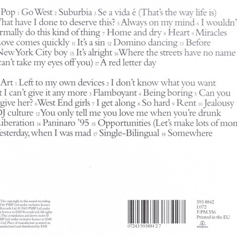 Pet Shop Boys - PopArt (The Hits) 2