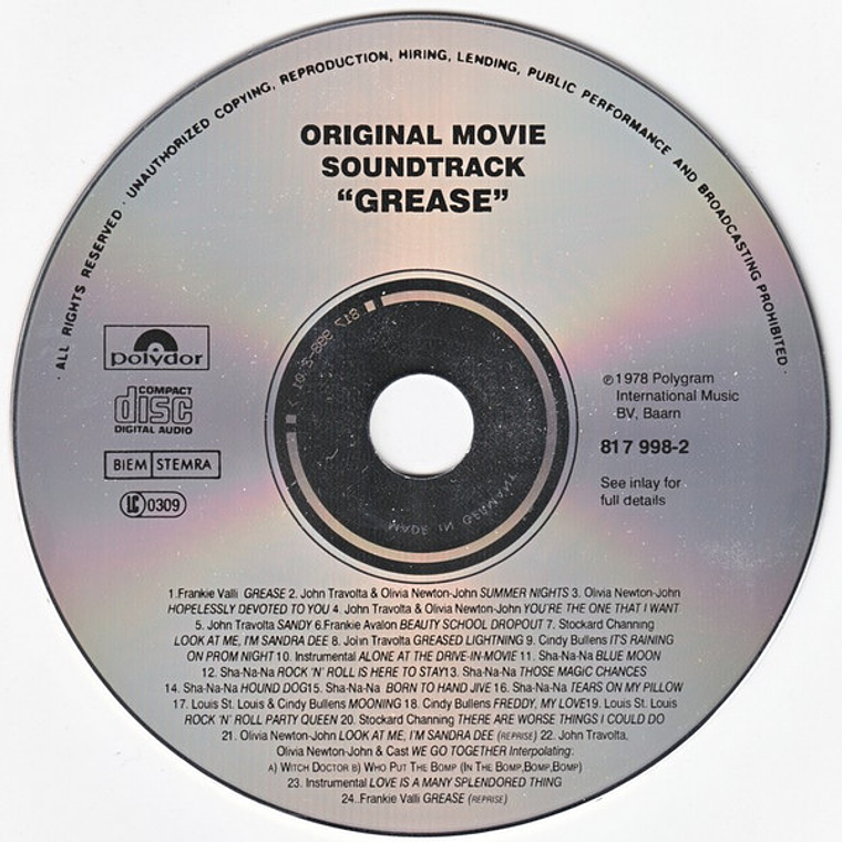 Various - Grease (The Original Soundtrack From The Motion Picture) 3
